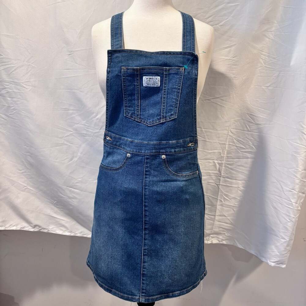 Levi's Dar Blue Distressed Denim Skirt Overall size14/16 Large